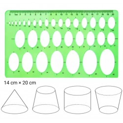 مسطرة ستانسل بيضاوي 14سم*20 سم